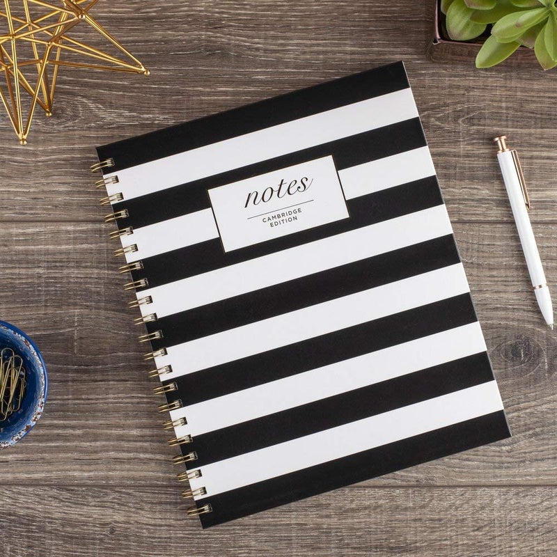 Cambridge Business Notebook, Hardcover, 80 Sheets, 9-1/2 x 7", Fashion, Black/White Stripe (59012) - Image 2